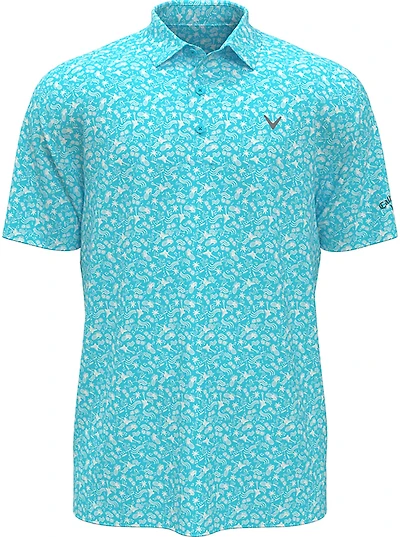 Callaway Boys' Tropical Music Allover Print Polo Shirt