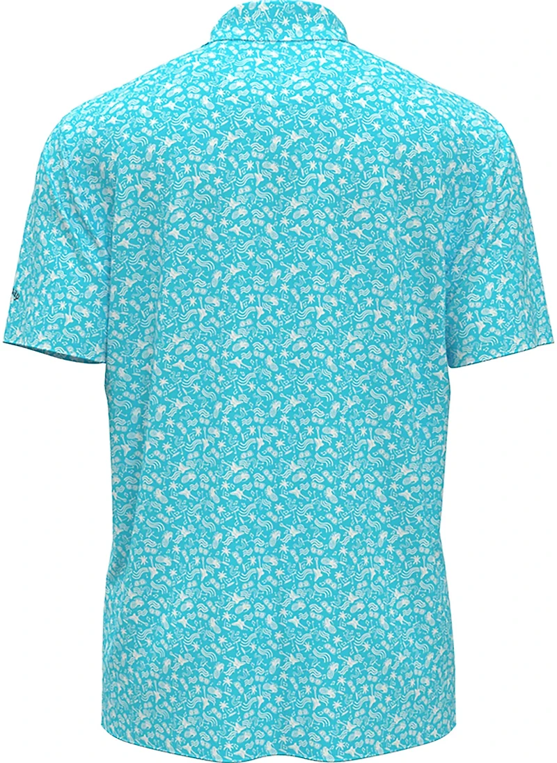 Callaway Boys' Tropical Music Allover Print Polo Shirt