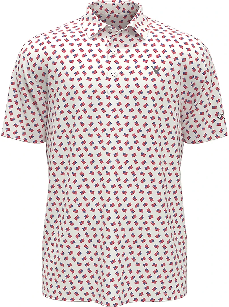 Callaway Boys' Multi-Flag Allover Print Polo Shirt