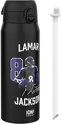 ION8 Baltimore Ravens Lamar Jackson Locked In Thermal Steel 24 oz. Water Bottle