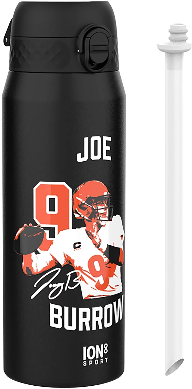 ION8 Cincinnati Bengals Joe Burrow Locked In 24 oz Thermal Steel Water Bottle