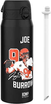 ION8 Cincinnati Bengals Joe Burrow Locked In 24 oz Thermal Steel Water Bottle