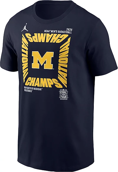 Jordan Men's Michigan Wolverines Men's Basketball 2026 National Champions Square Celebration Short Sleeve T-Shirt