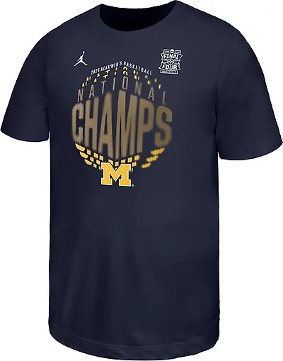 Jordan Youth Michigan Wolverines 2026 Men's Basketball National Champions Locker Room Short Sleeve T-Shirt
