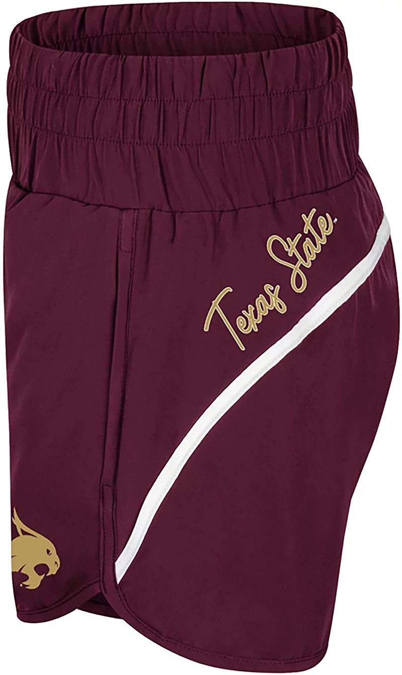 Colosseum Athletics Women's Texas State University Levitation High Waist Shorts 2.5