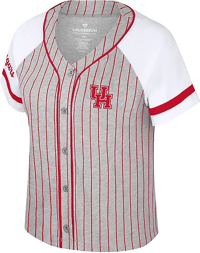 Colosseum Athletics Women's University of Houston This Feeling Baseball Stripe Knit Top