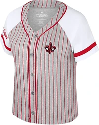 Colosseum Athletics Women's University of Louisiana at Lafayette This Feeling Baseball Stripe Knit Top