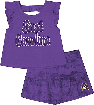 Colosseum Toddler Girls' East Carolina University Joy Palm Shirt and Skort Set