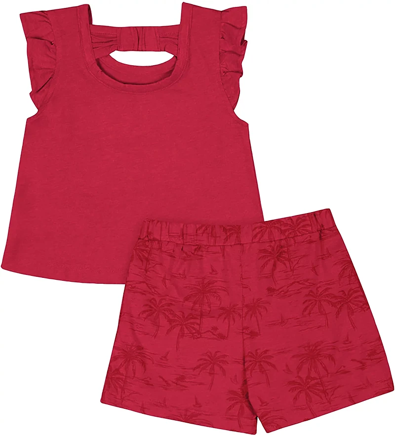 Colosseum Toddler Girls' Indiana University Joy Palm Shirt and Skort Set