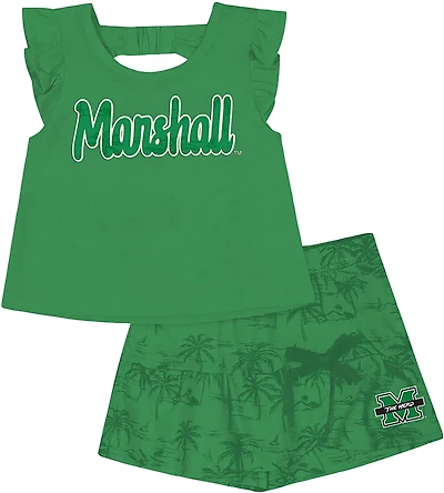 Colosseum Toddler Girls' Marshall University Joy Palm Shirt and Skort Set