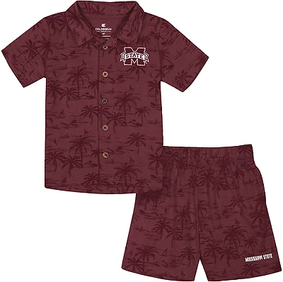 Colosseum Athletics Toddlers' Mississippi State University Bloofy Camp Shirt and Shorts Set