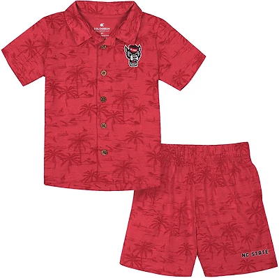 Colosseum Athletics Toddlers' North Carolina State University Bloofy Camp Shirt and Shorts Set