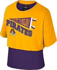 Colosseum Athletics Girls' East Carolina University Riley 2Fer Graphic T-shirt