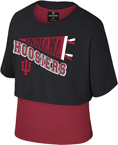 Colosseum Athletics Girls' Indiana University Riley 2Fer Graphic T-shirt