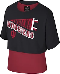 Colosseum Athletics Girls' Indiana University Riley 2Fer Graphic T-shirt