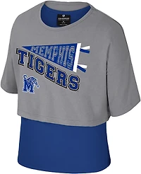 Colosseum Athletics Girls' University of Memphis Riley 2Fer Graphic T-shirt