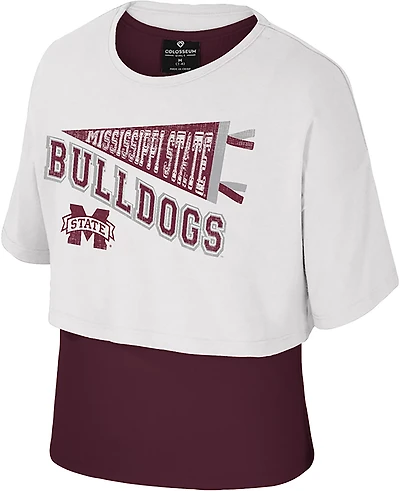 Colosseum Athletics Girls' Mississippi State University Riley 2Fer Graphic T-shirt