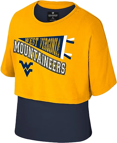 Colosseum Athletics Girls' West Virginia University Riley 2Fer Graphic T-shirt