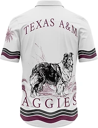 Dyme Lyfe Men's Texas A&M University Sublimated Mascot Palm Trees Button Up Shirt