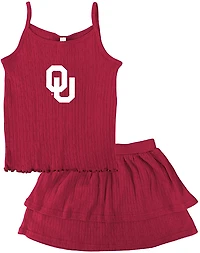 Two Feet Ahead Toddler Girls' University of Oklahoma Pointelle Tank and Layered Skort Set