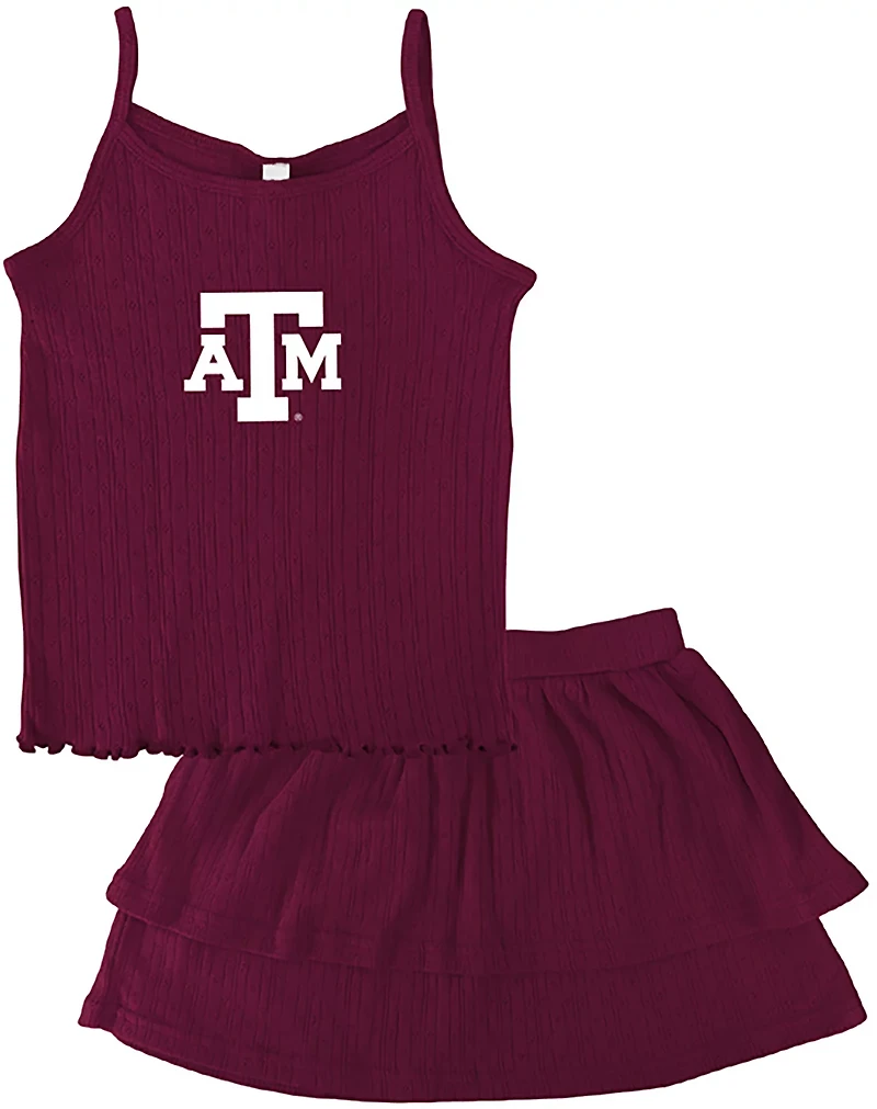 Two Feet Ahead Toddler Girls' Texas A&M University Pointelle Tank and Layered Skort Set