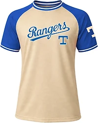 Stitches Men's Texas Rangers Raglan Crewneck Pullover Short Sleeve Shirt