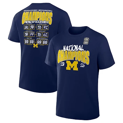 Fanatics Men's Michigan Wolverines Basketball 2026 National Champions Schedule Short Sleeve T-Shirt