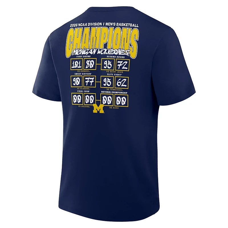 Fanatics Men's Michigan Wolverines Basketball 2026 National Champions Schedule Short Sleeve T-Shirt