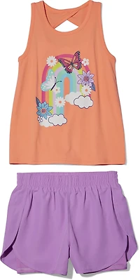 BCG Girls' Rainbow 2 1 Short Set