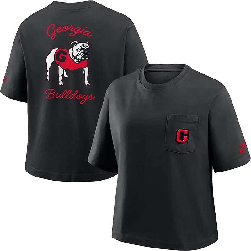 Nike Women's University of Georgia Legacy Pocket Boxy T-shirt