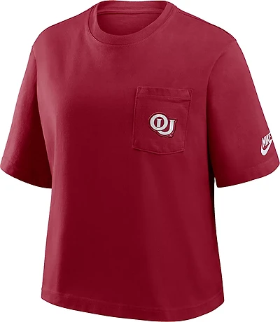 Nike Women's University of Oklahoma Legacy Pocket Boxy T-shirt