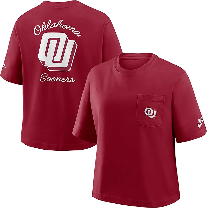 Nike Women's University of Oklahoma Legacy Pocket Boxy T-shirt