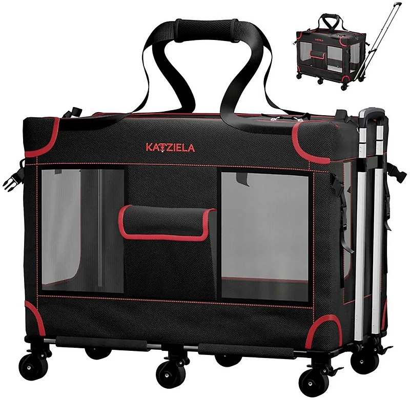 Katziela Mega Cruizer Large Black Pet Carrier