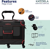 Katziela Mega Cruizer Large Black Pet Carrier