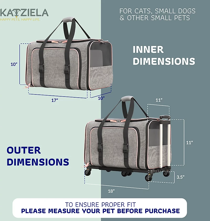 Katziela Rolling Rover Expandable Carrier