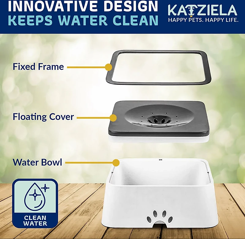 Katziela No Spill 35 oz. Water Bowl