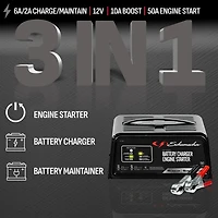 Schumacher Electric 3-in-1 12V Fully Automatic Battery Charger and Engine Starter
