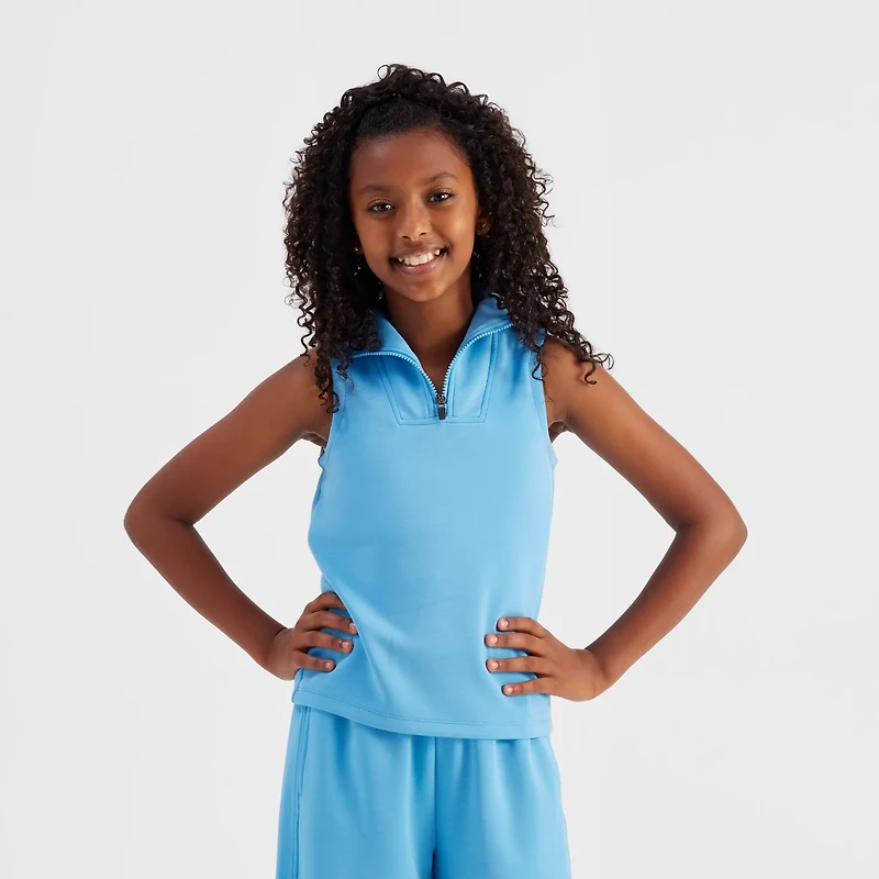 Freely Girls' Mia Sandwashed Zip Tank Top