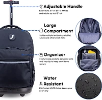 J World Kids' Sunrise 18" Rolling Backpack 34.5L