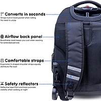J World Kids' Sunrise 18" Rolling Backpack 34.5L