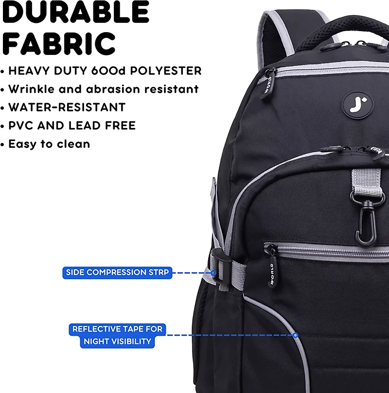 J World Atom Multi-Compartment Laptop Backpack 29.5L