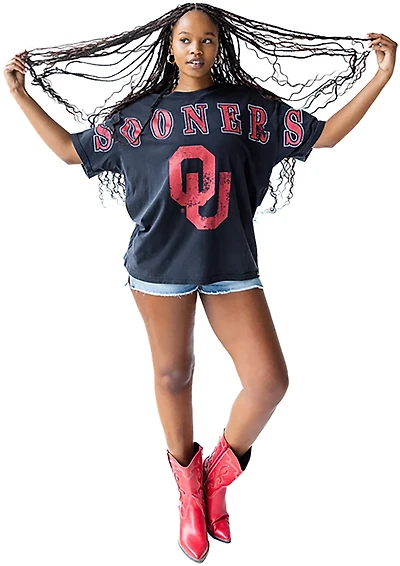 Gameday Social Women's University of Oklahoma Southern Split Oversized Band T‑Shirt