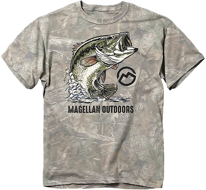 Magellan Outdoors Boys' Large Bass Camo T-shirt