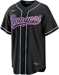 Nike Men's Texas Rangers Evan Carter 2026 Black Out Fashion Replica Jersey