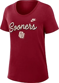 Nike Women's University of Oklahoma Script Vault Logo Legacy Slub Graphic T-shirt
