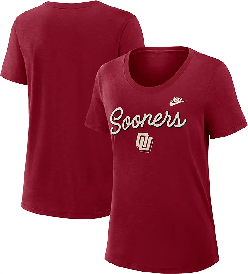 Nike Women's University of Oklahoma Script Vault Logo Legacy Slub Graphic T-shirt