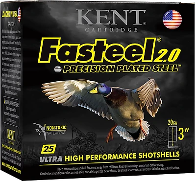 Kent Cartridge Fasteel 2.0 20 Gauge #2 Shotshells - 25 Rounds