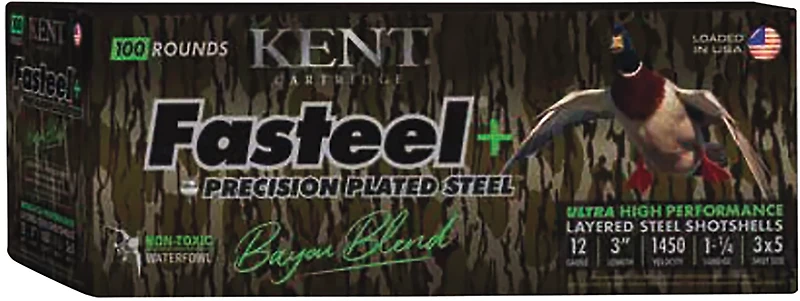 Kent Cartridge Fasteel+ Precision Steel 12 Gauge #3x5 Shotshells - 100 Rounds