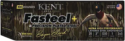 Kent Cartridge Fasteel+ Precision Steel 20 Gauge #3x5 Shotshells - 100 Rounds