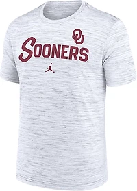 Jordan Men's University of Oklahoma Seasonal Script Heathered Legend Graphic T-shirt